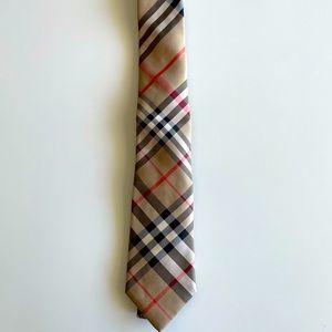 New Burberry Manston Check Silk Tie